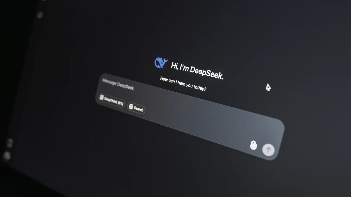 Close-up of an AI assistant chat screen on a laptop