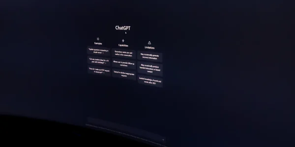 ChatGPT interface on a dark screen