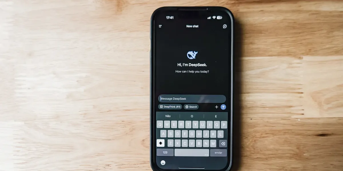 Smartphone showing a chat interface for writing assistance