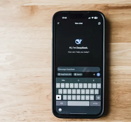 Smartphone showing a chat interface for writing assistance