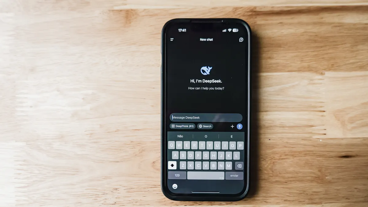 Smartphone showing a chat interface for writing assistance